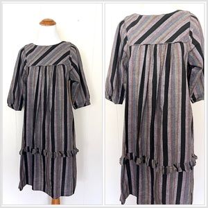 VTG Striped Boho Hippie House Dress